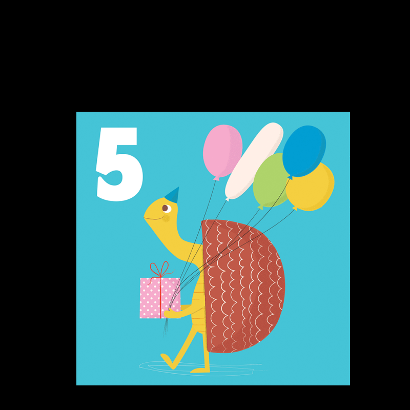 Rex London Birthday Card - Tortoise FIVE