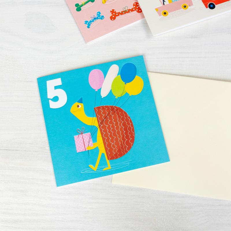 rex london Birthday card - Tortoise FIVE
