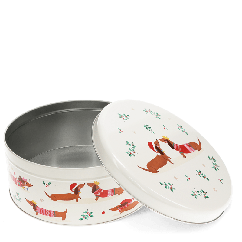 Rex London Cake Storage Tin - Festive Sausage Dog