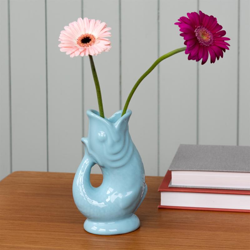rex london Ceramic fish vase - Aqua blue