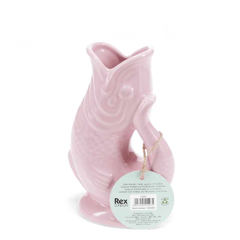 Rex London Ceramic Fish Vase - Pink