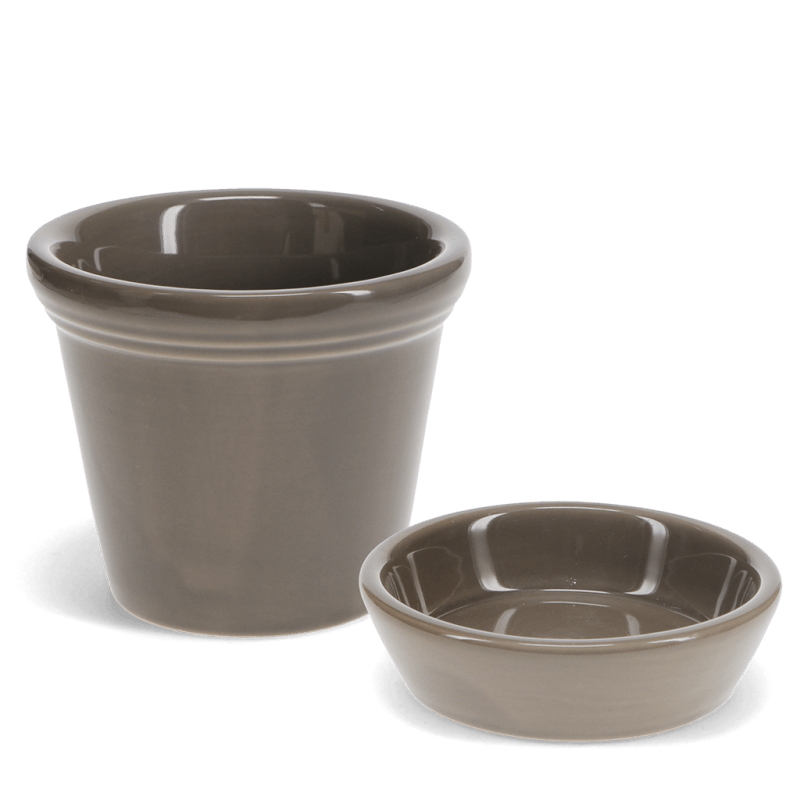 Rex London Ceramic Plant Pot And Saucer - Grey