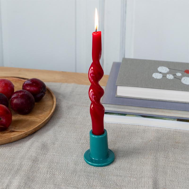 rex london Ceramic tube candle holder - Sea green