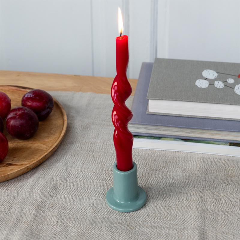 rex london Ceramic tube candle holder - Slate grey
