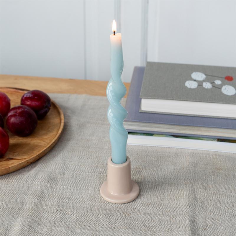 rex london Ceramic tube candle holder - Taupe