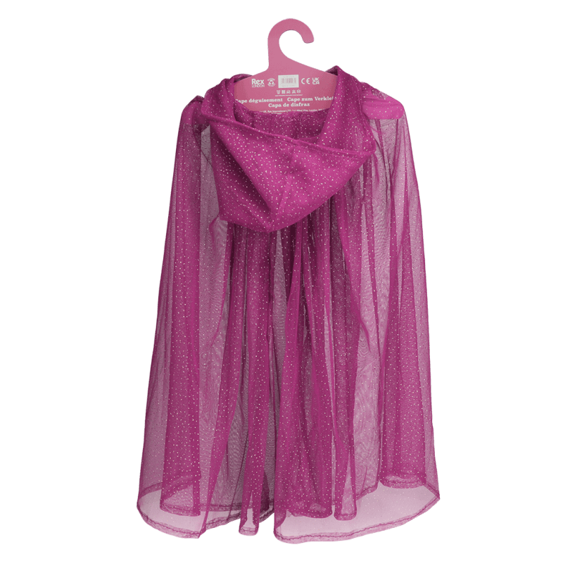 Rex London Children's Glitter Cape - Dark Pink