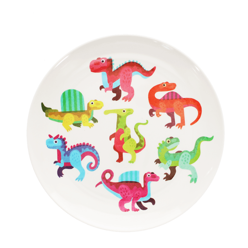 Rex London Children's Melamine Plate - Baby Dinos