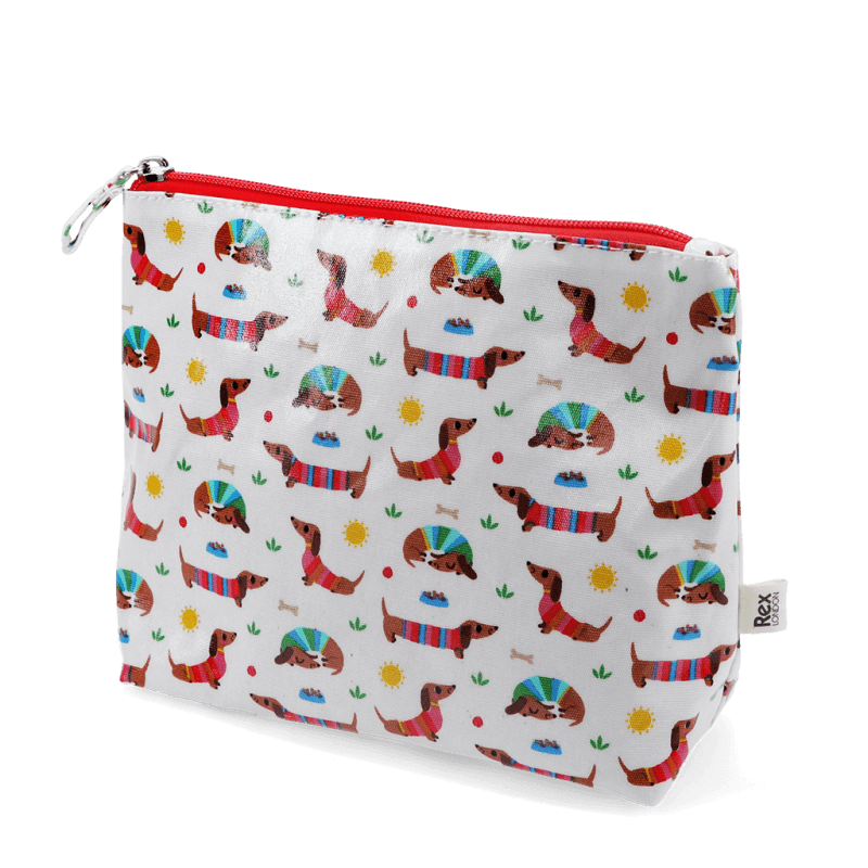 Rex London Children's Wash Bag - Sunny Sausage Dog