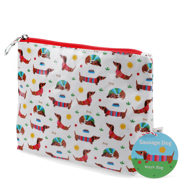 Rex London Children's Wash Bag - Sunny Sausage Dog