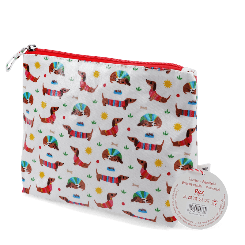 Rex London Children's Wash Bag - Sunny Sausage Dog