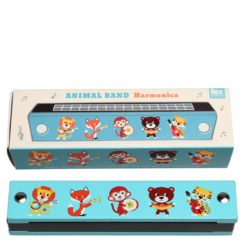 Rex London Children's Wooden Harmonica - Animal Band