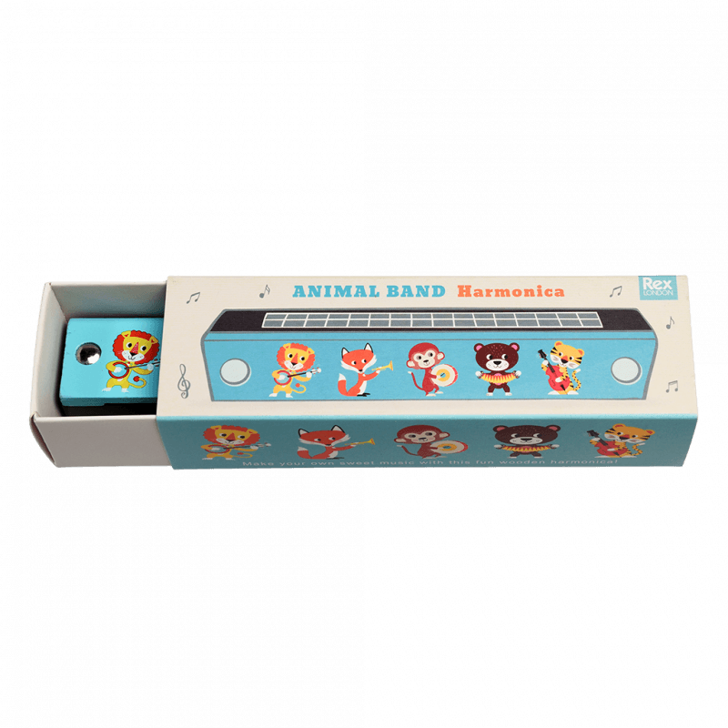 Rex London Children's Wooden Harmonica - Animal Band