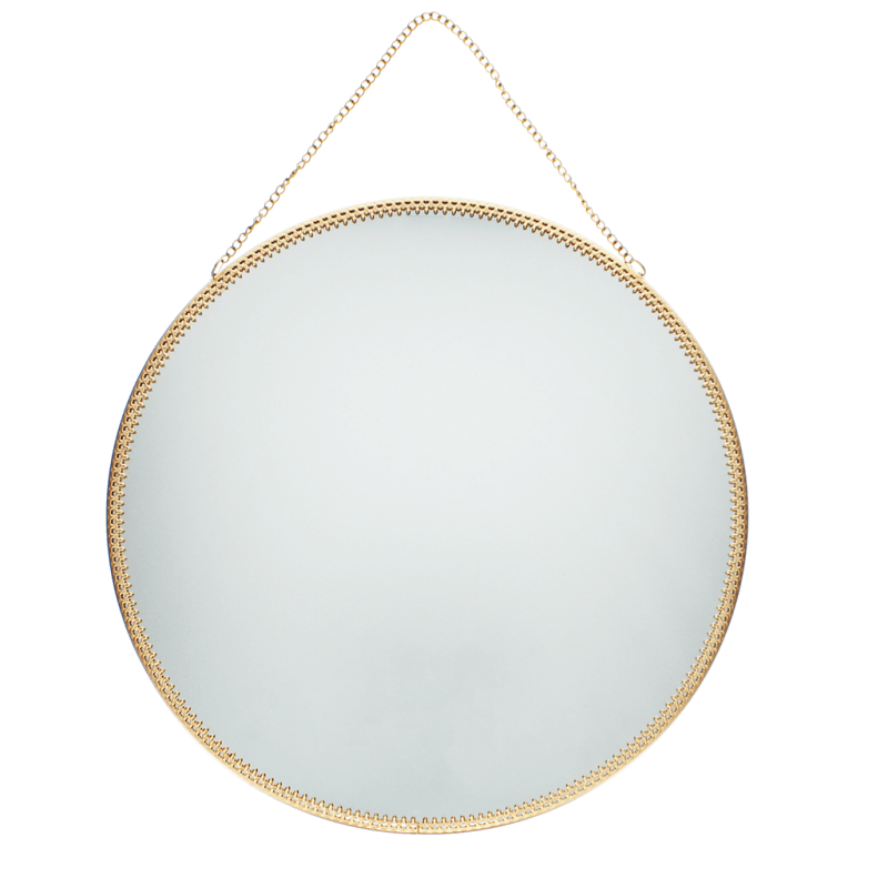 Rex London Circular Hanging Mirror (29cm) - Gold Tone