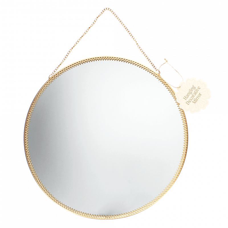 Rex London Circular Hanging Mirror (29cm) - Gold Tone