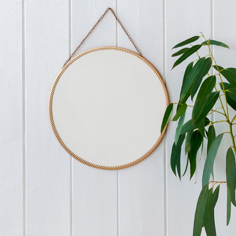 rex london Circular hanging mirror (29cm) - Gold tone