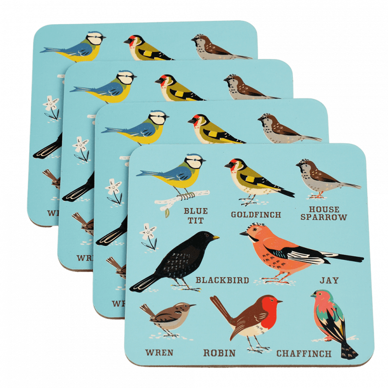 Rex London Coasters (set Of 4) - Garden Birds