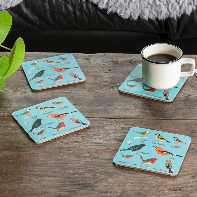 rex london Coasters (set of 4) - Garden Birds
