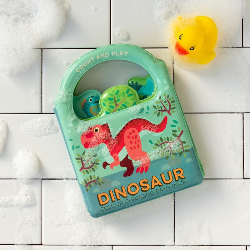 Rex London Colour Changing Bath Book - Baby Dinos