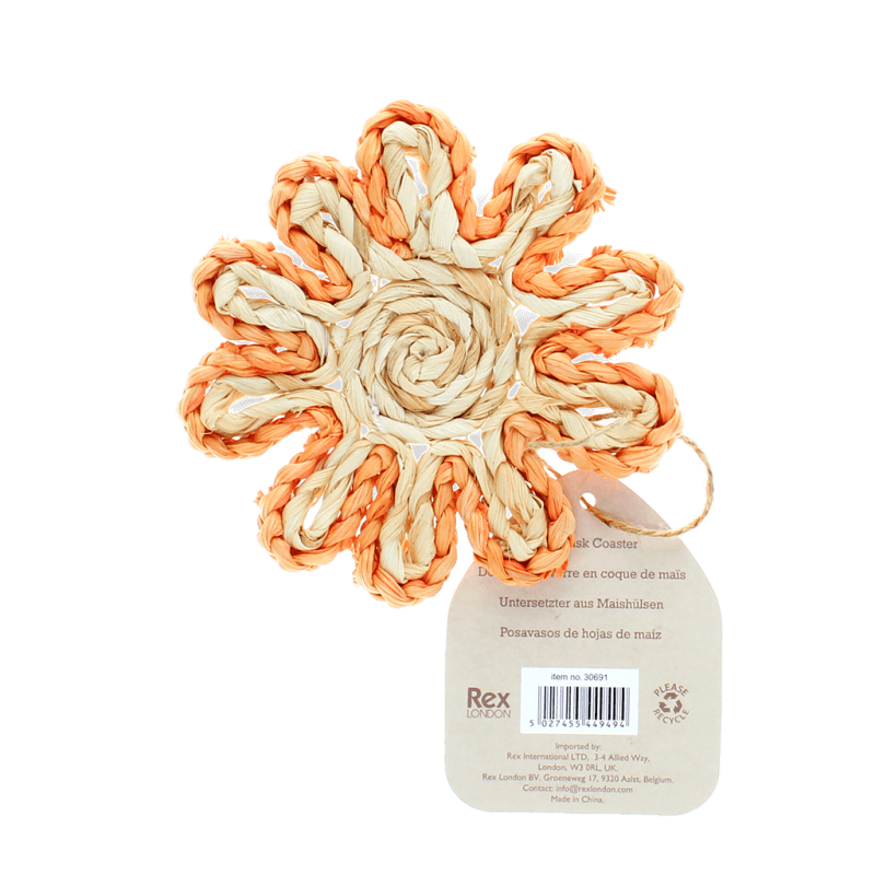 Rex London Corn Husk Coaster - Orange