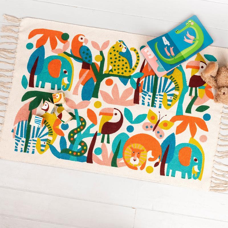 rex london Cotton rug (90 x 60 cm) - Wild Wonders