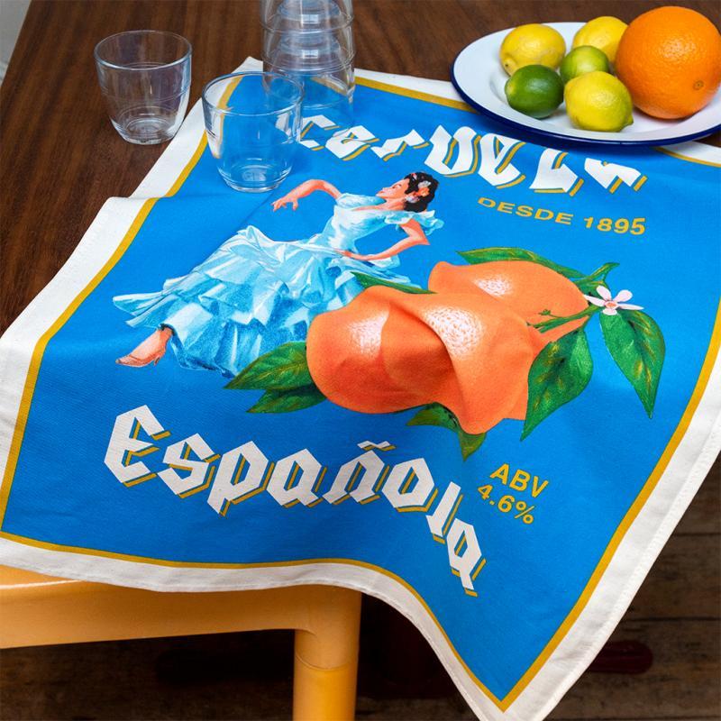 rex london Cotton tea towel - Cerveza Española