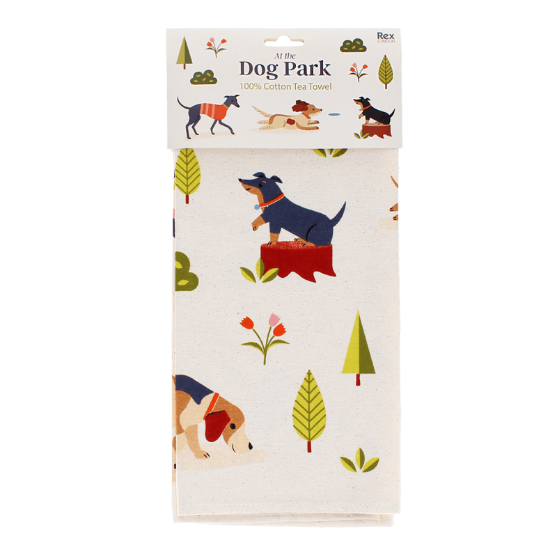 Rex London Cotton Tea Towel - Dog Park