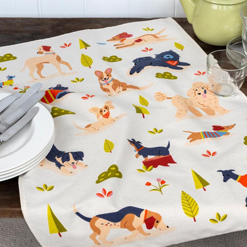 rex london Cotton tea towel - Dog Park