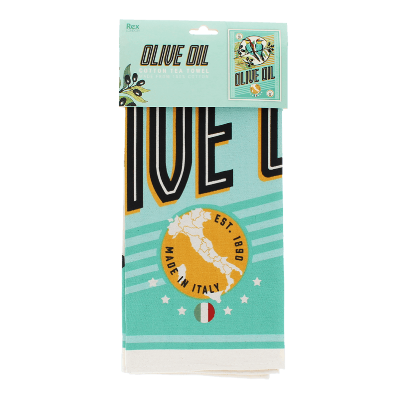 Rex London Cotton Tea Towel - Olive Oil