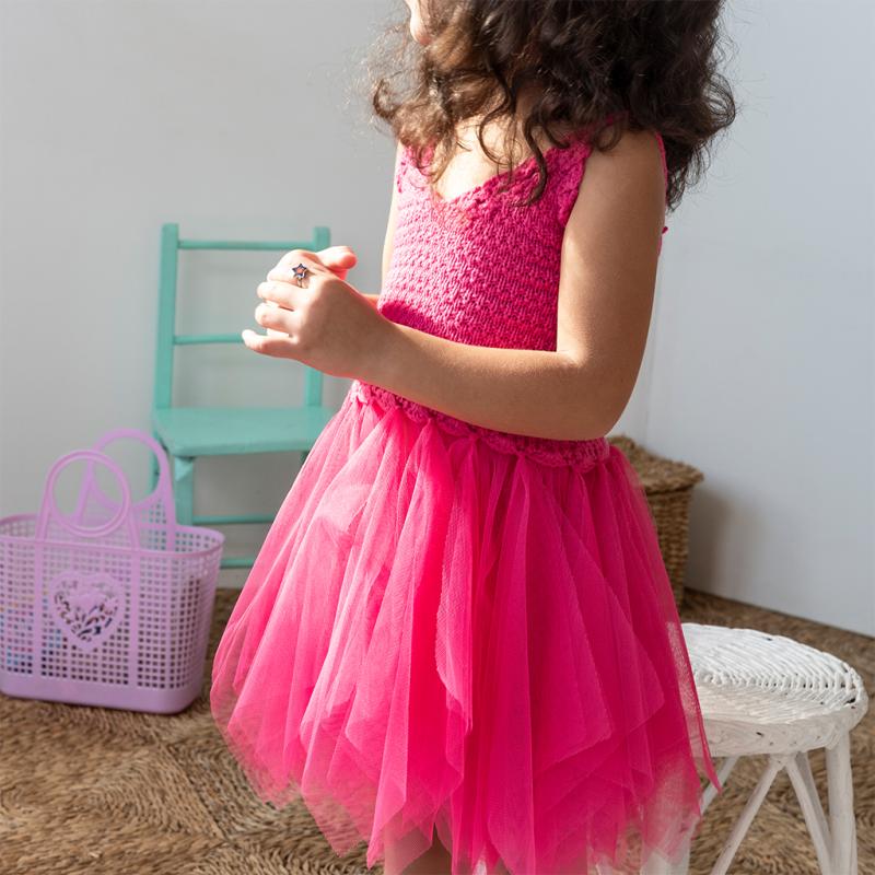 rex london Crochet dress (3-4 years) - Bright pink