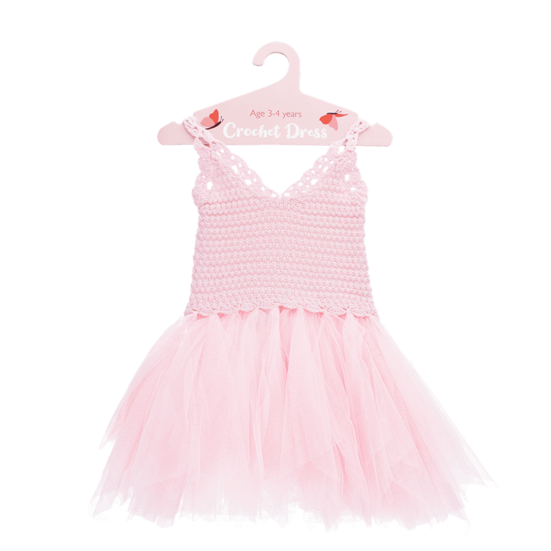 Rex London Crochet Dress (3-4 Years) - Pale Pink