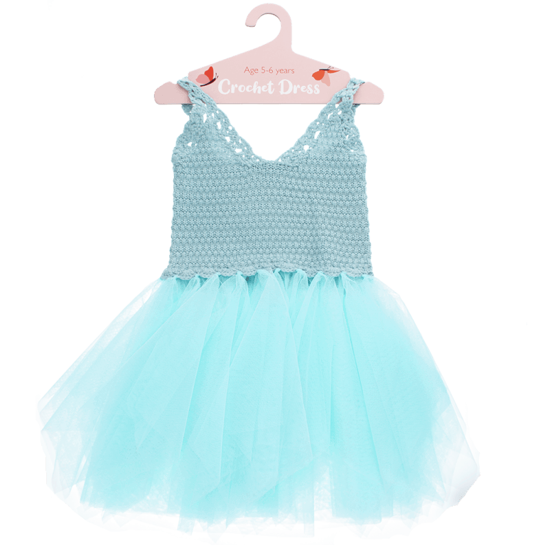 Rex London Crochet Dress (5-6 Years) - Aqua Blue