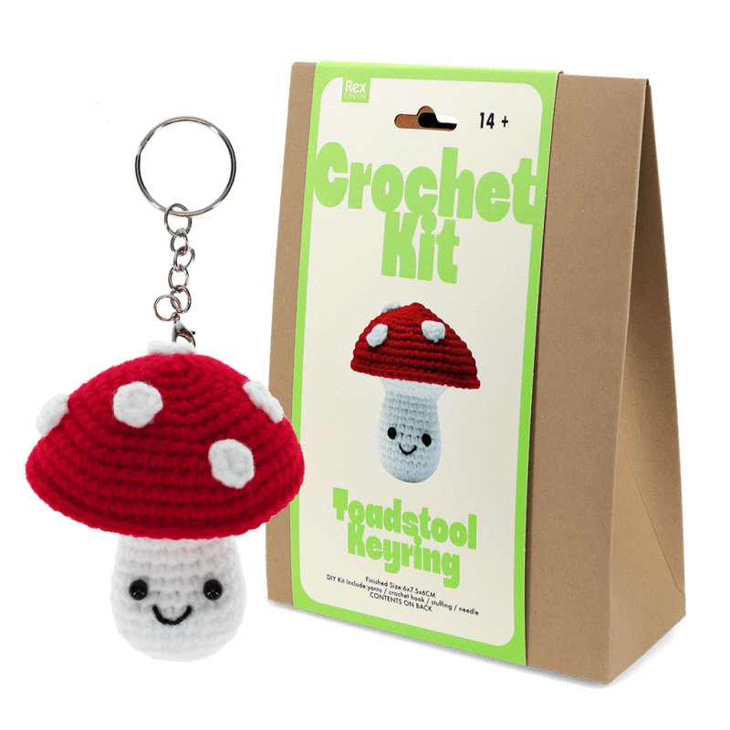 Rex London Crochet Keyring Kit - Mushroom