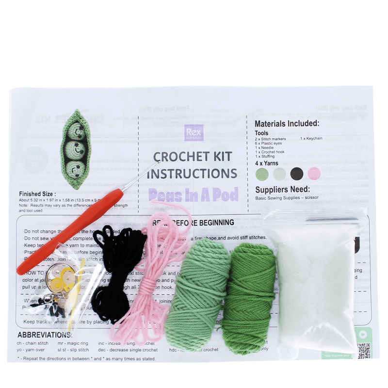 Rex London Crochet Keyring Kit - Peas In A Pod