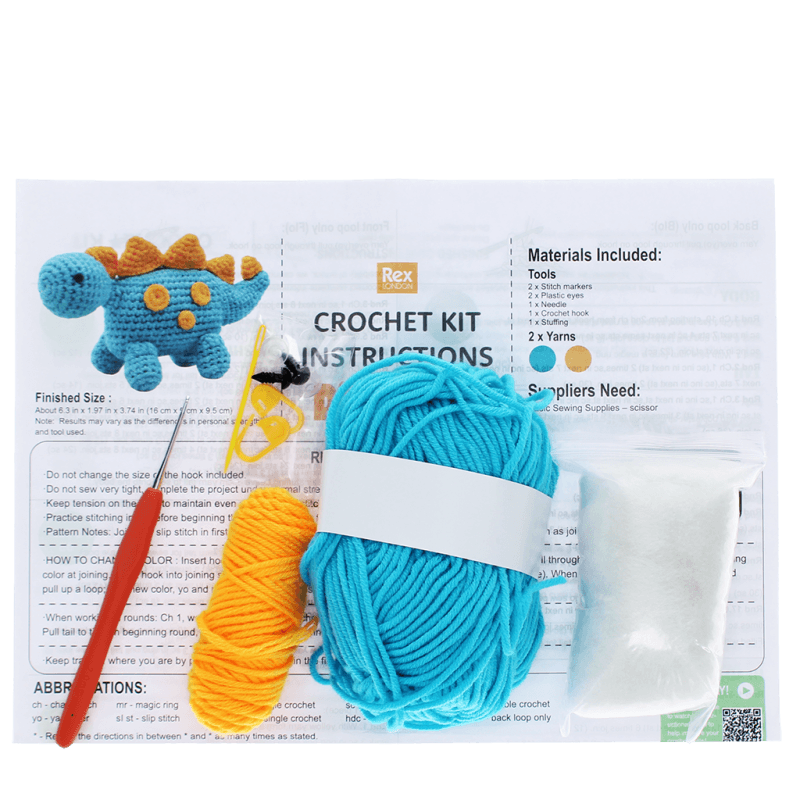 Rex London Crochet Kit - Dinosaur