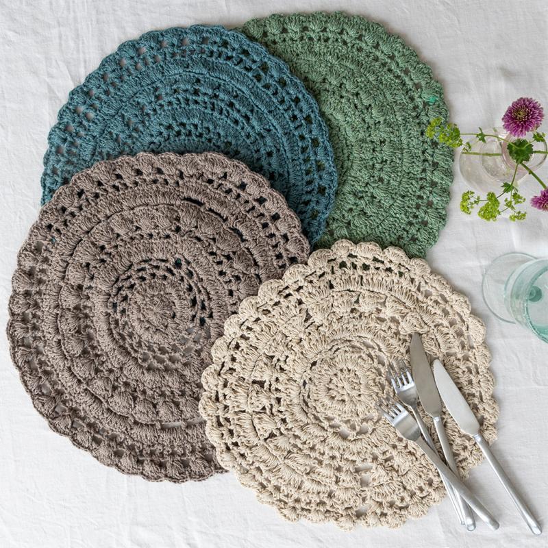 Rex London Crochet Placemat - Green