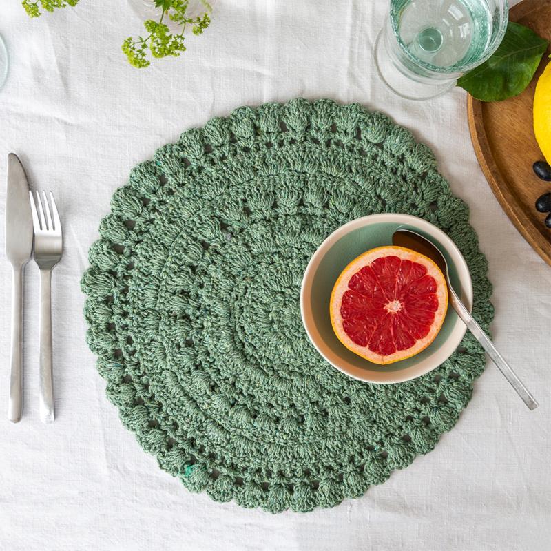 rex london Crochet placemat - Green