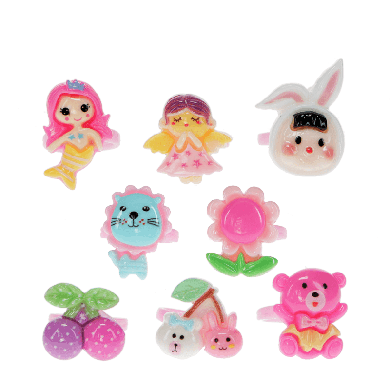 Rex London Cute Rings In A Heart Box (set Of 8)