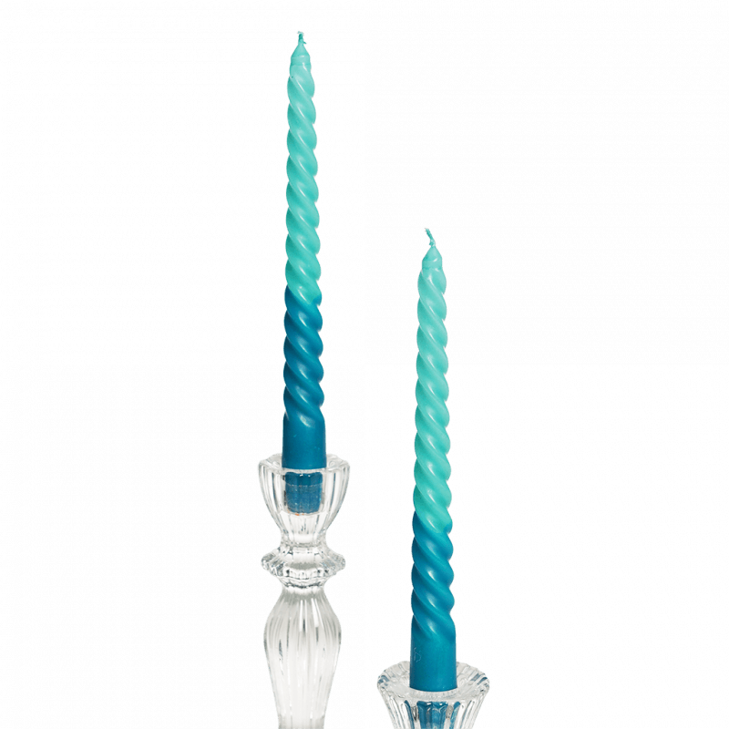 Rex London Dip Dye Spiral Candles (set Of 4) - Blue