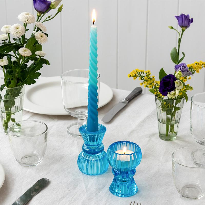 rex london Double ended glass candle holder - Blue