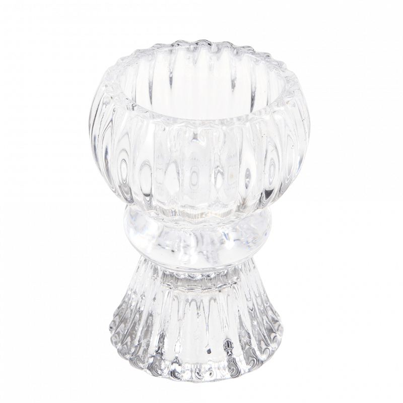 Rex London Double Ended Glass Candle Holder - Clear