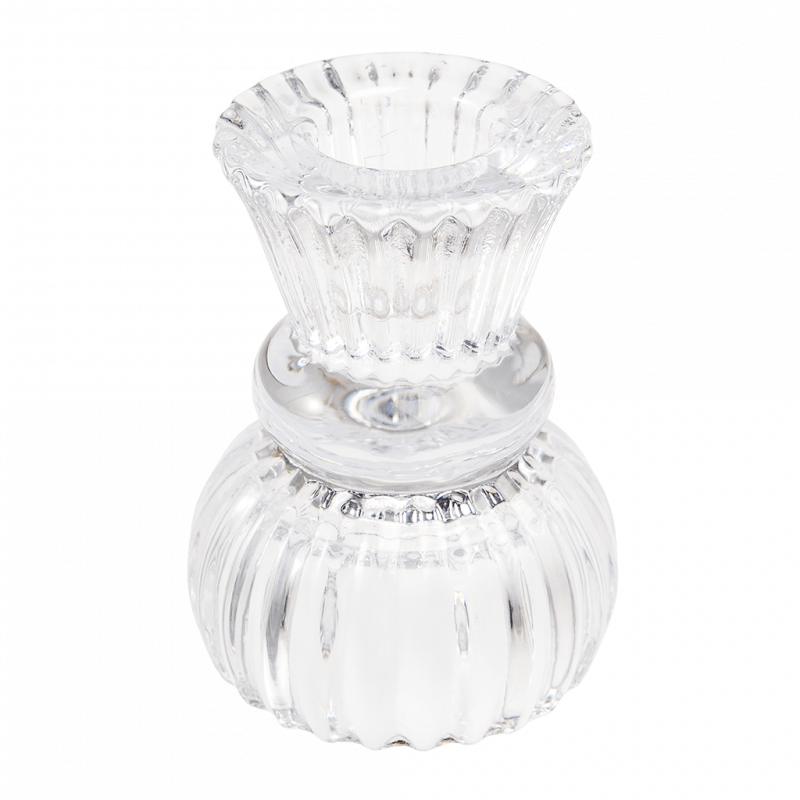 Rex London Double Ended Glass Candle Holder - Clear