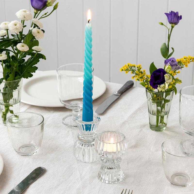 rex london Double ended glass candle holder - Clear