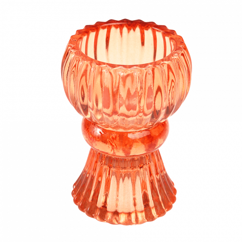 Rex London Double Ended Glass Candle Holder - Orange