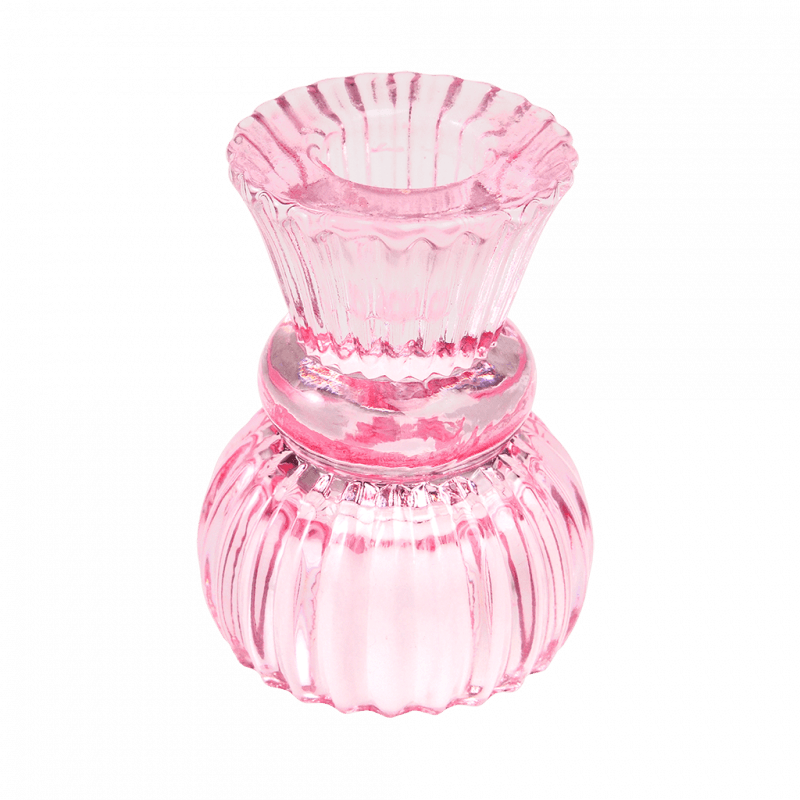 Rex London Double Ended Glass Candle Holder - Pink