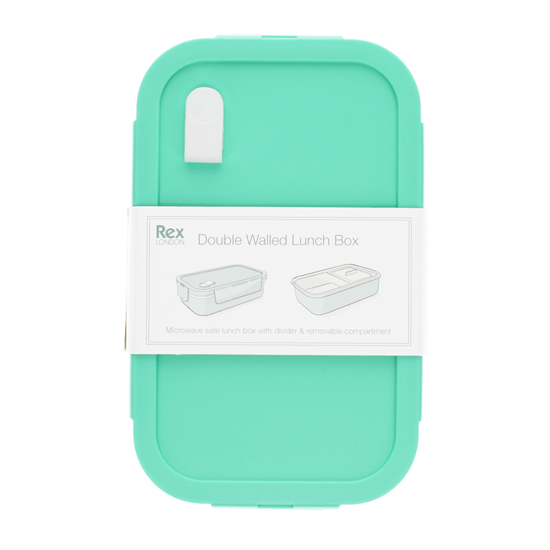 Rex London Double Wall Lunch Box With Divider - Aqua