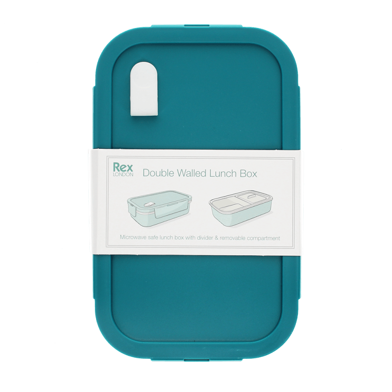 Rex London Double Wall Lunch Box With Divider - Blue