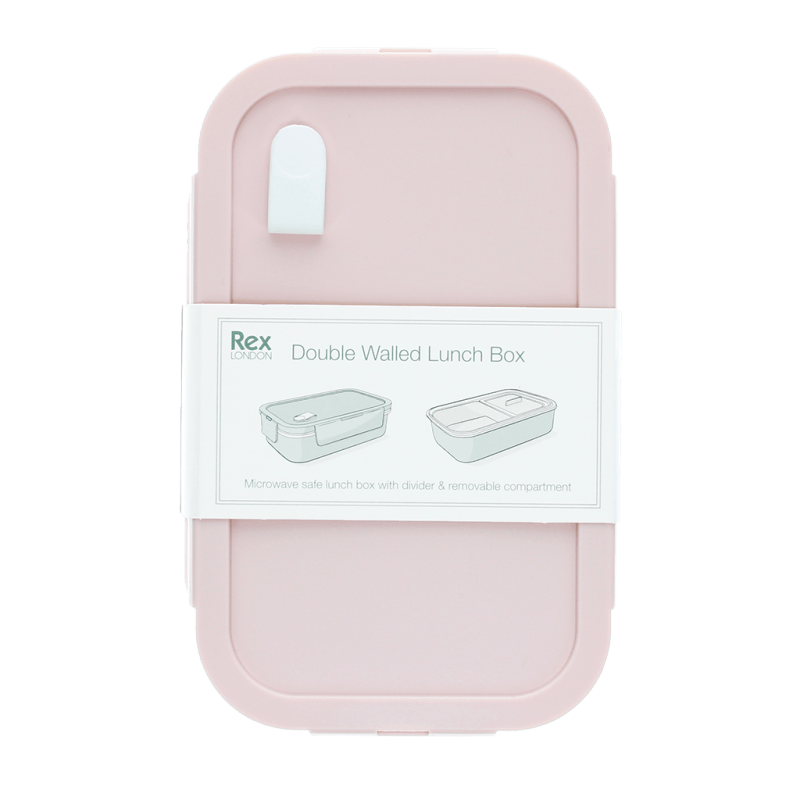 Rex London Double Wall Lunch Box With Divider - Pink