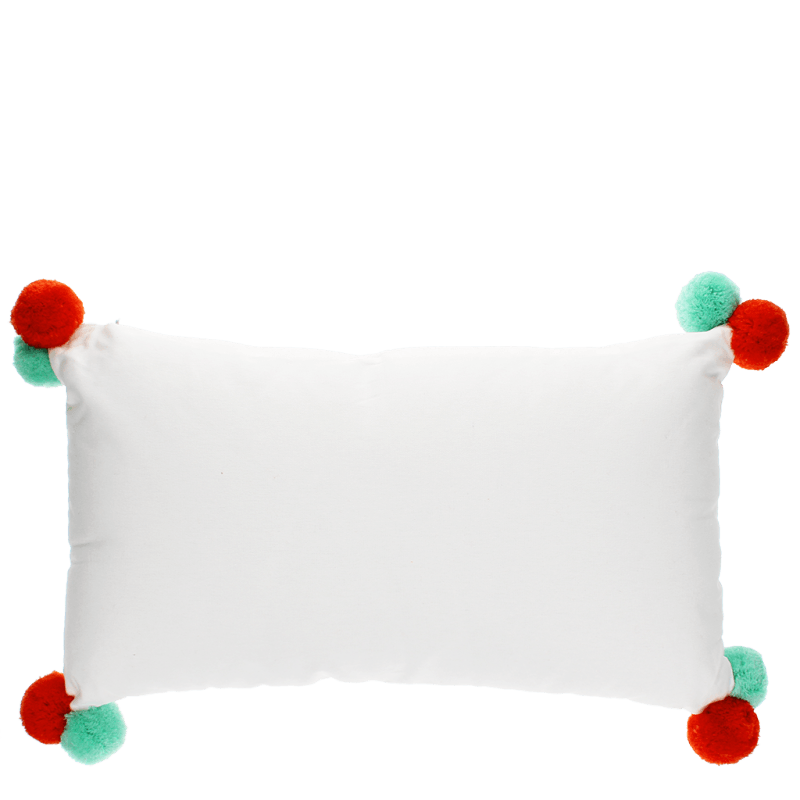 Rex London Embroidered Cushion With Pom Poms - Joy