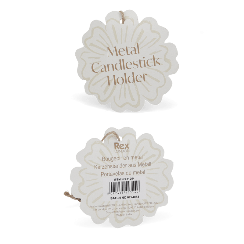 Rex London Enamel Candlestick (13cm) - Aqua