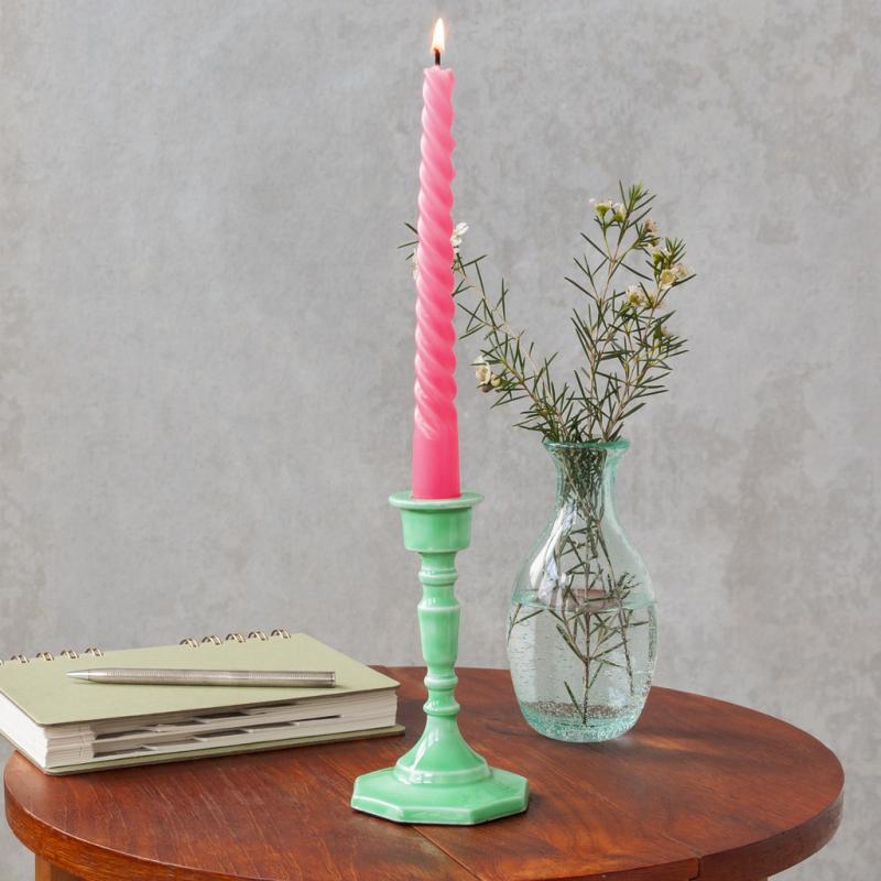 rex london Enamel candlestick (13cm) - Green